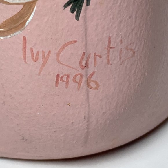 Hand Painted Milk Bottle Vase Pink Wood Cabin Farmhouse Decor Floral - Picture 6 of 9